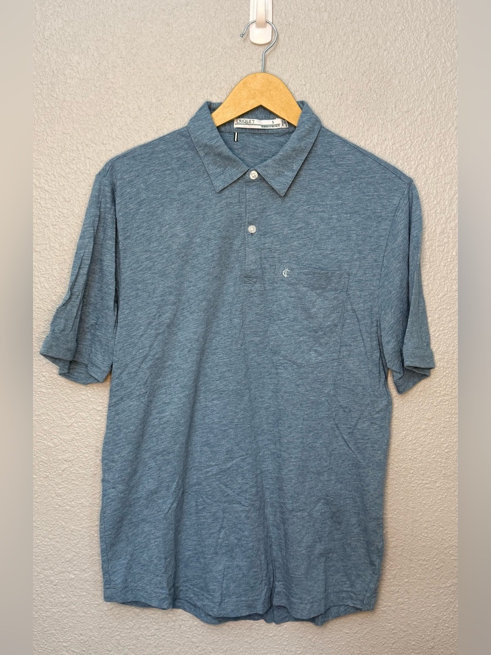 Criquet | Top Shelf Players Shirt | 100% Cotton | Heather Blue | Size Small